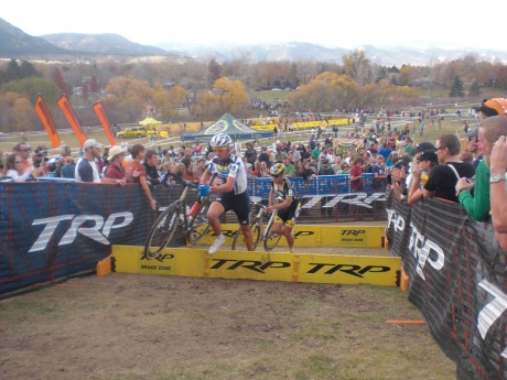 Todd Wells and Tim Johnson at the front in Boulder